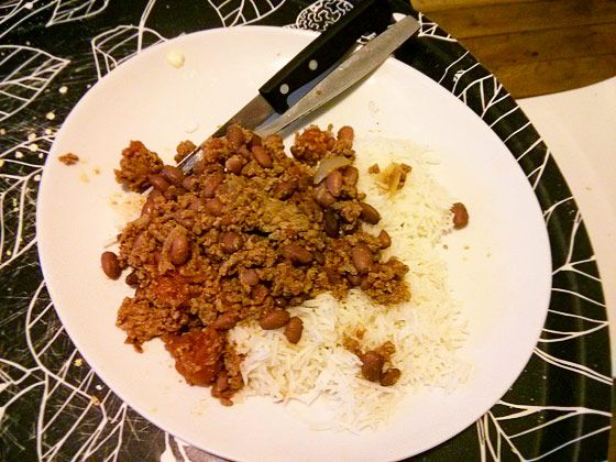 Chili con carne et riz