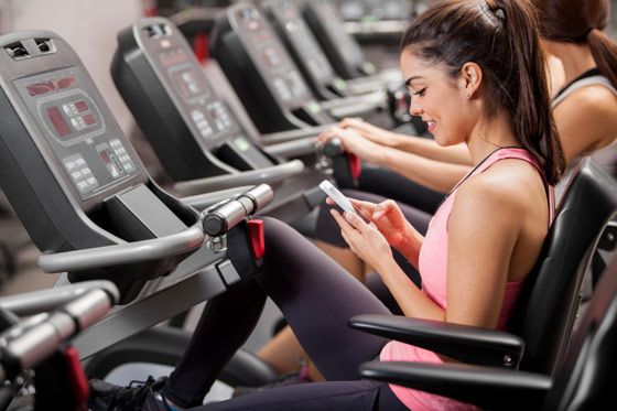 Téléphone portable au gym